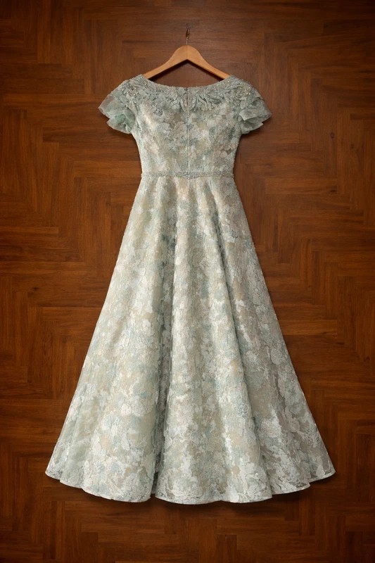 Mac Duggal, Green Embellished Cap Sleeve High Neck A-Line Ball Wedding Dress  Save 45% - Stillwhite
