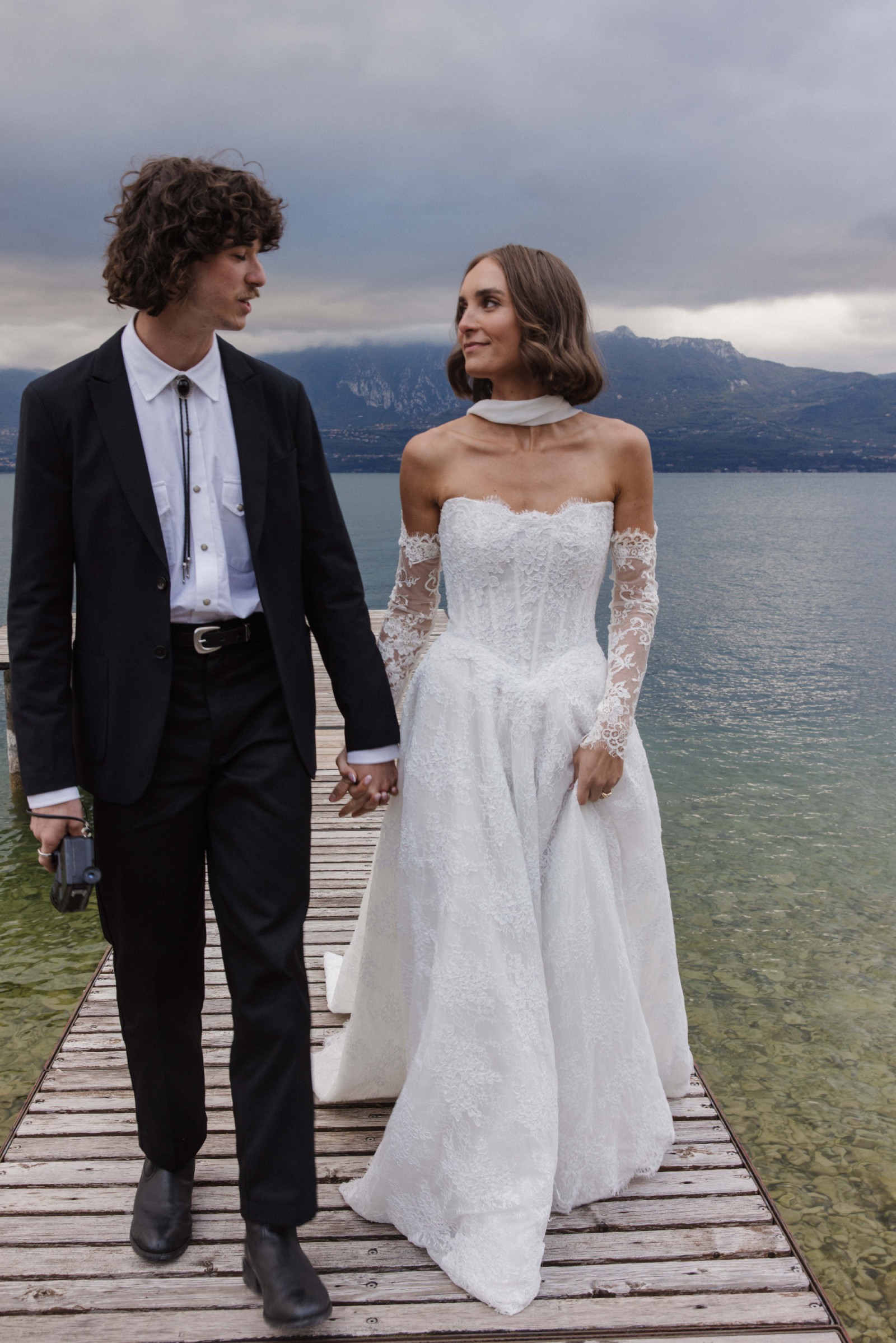 Alena Leena, Dalia in Chantilly Lace Wedding Dress Save 27