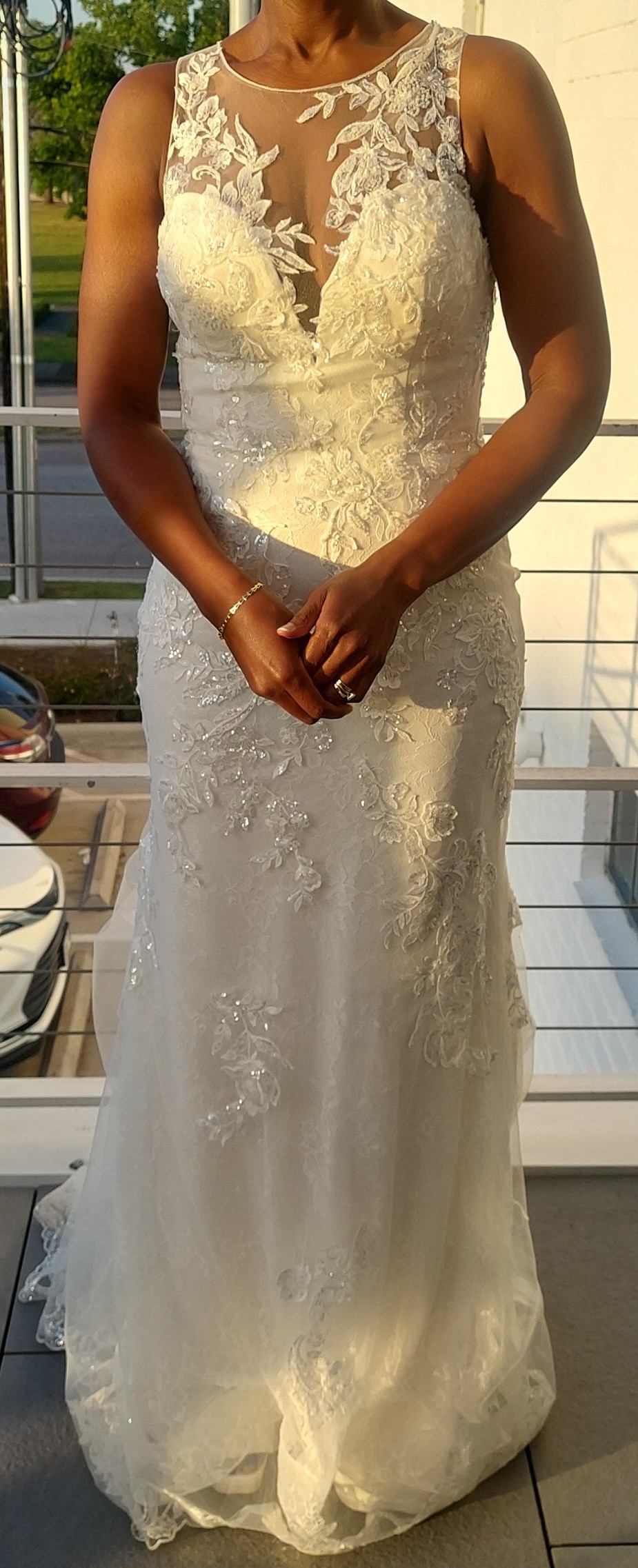 Galina Signature, Lace Illusion Tank Mermaid Wedding Dress, Style