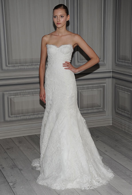 monique lhuillier strapless wedding dress