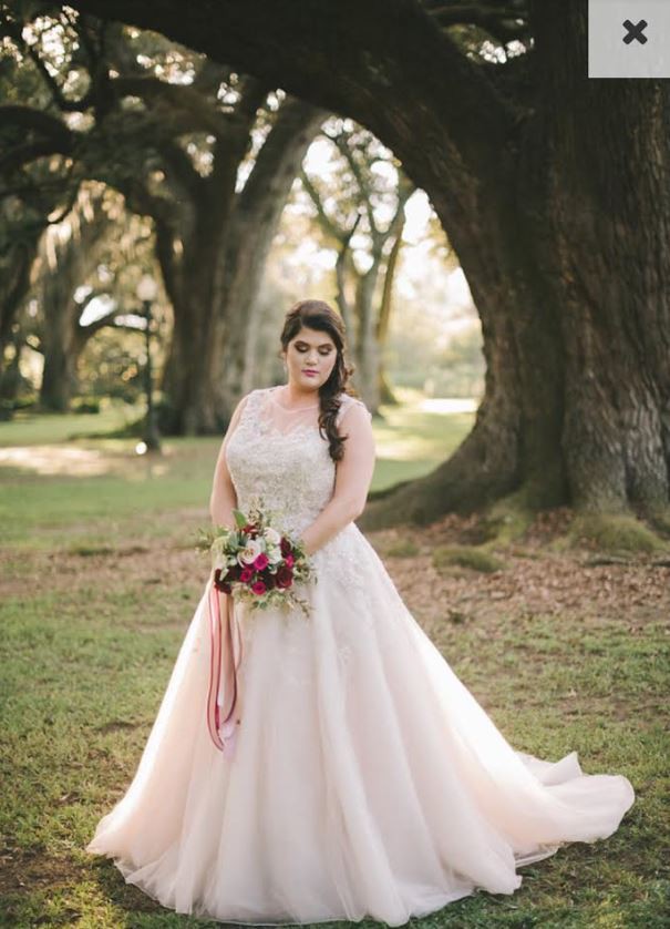 justin alexander pink wedding dress