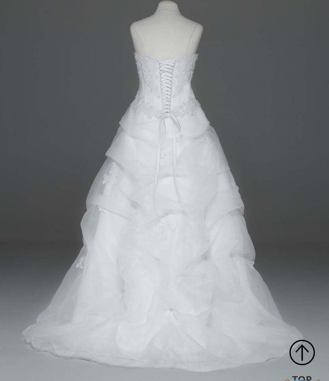 David's Bridal Organza corset Preloved Wedding Dress Save 64 Stillwhite