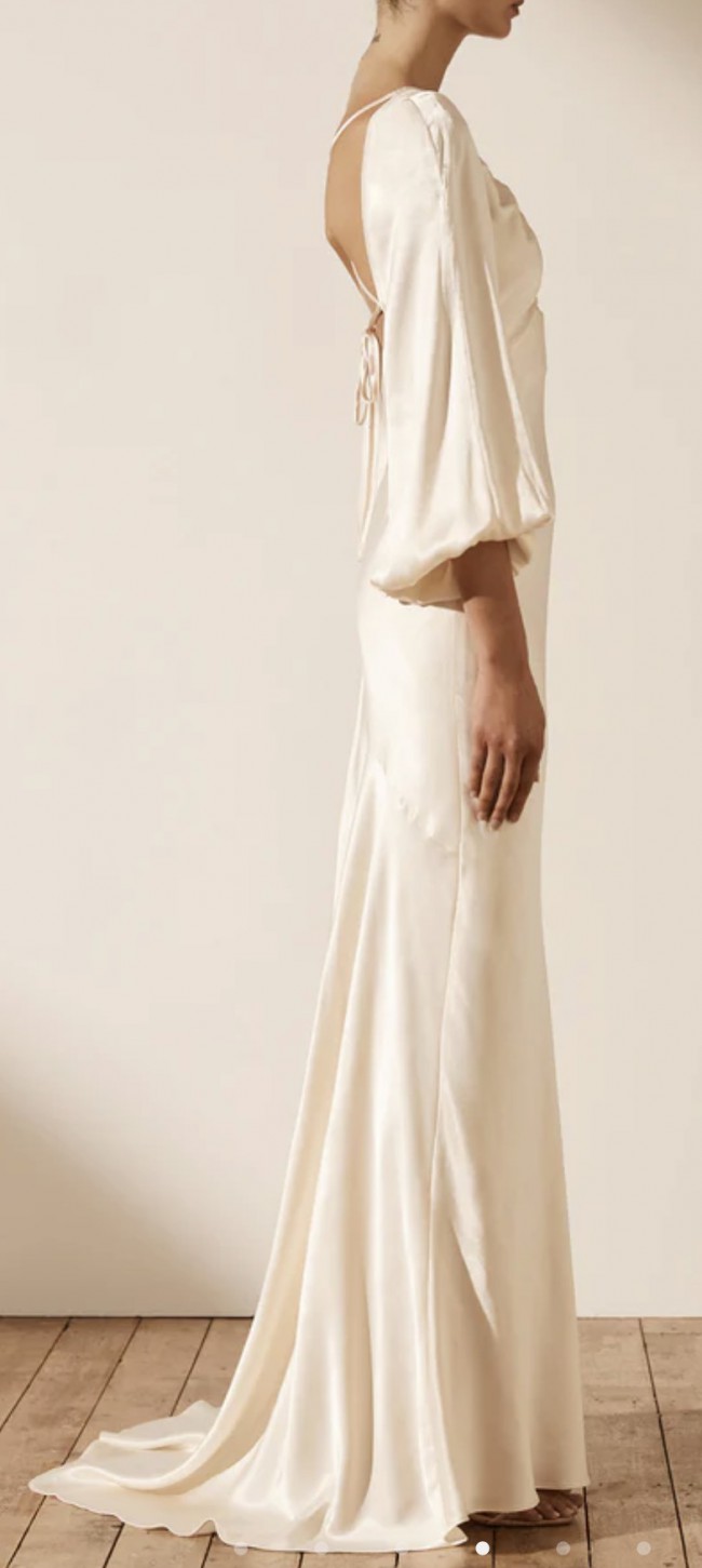 short gown with chiffon material