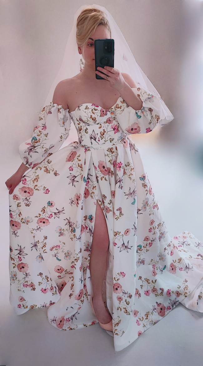 Yaroslavska Dresses Non-traditional floral organza belle wedding gown