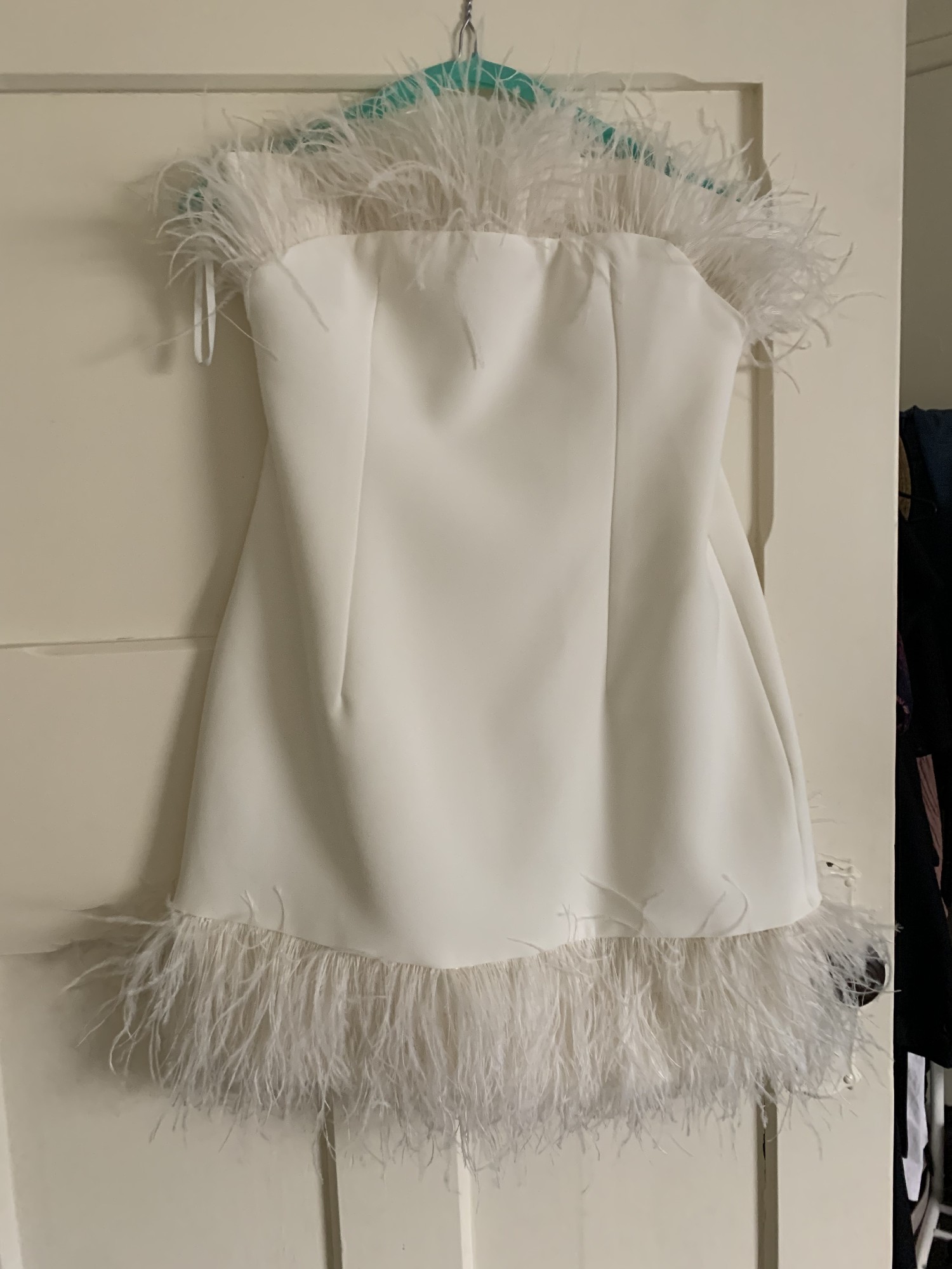 By Johnny, Johnny Feather Mini - White Wedding Dress Save 66% - Stillwhite