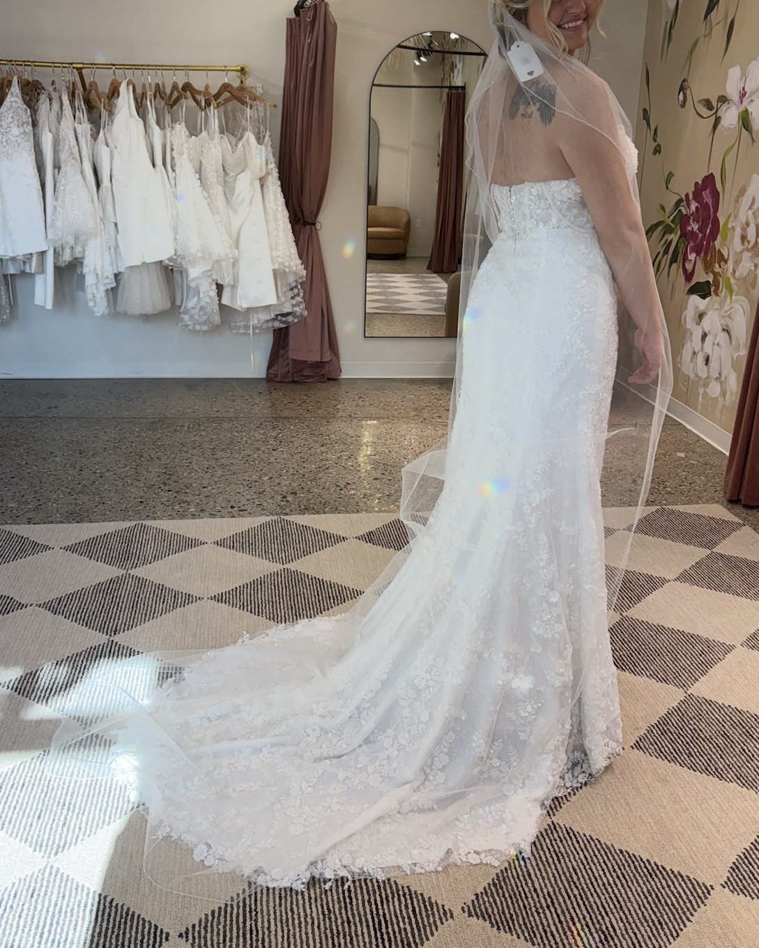 fitted dress called AMARRA Style 88554 B Floral Sequin Fitted Long Dress – Pretty Moment