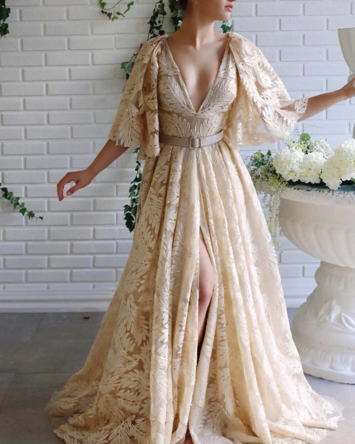 slim fit dress slacks Marigold Meadow Gown– Teuta Matoshi