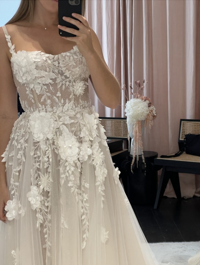 Pallas Couture Custom Made Positaneese Gown Wedding Dress Save 58