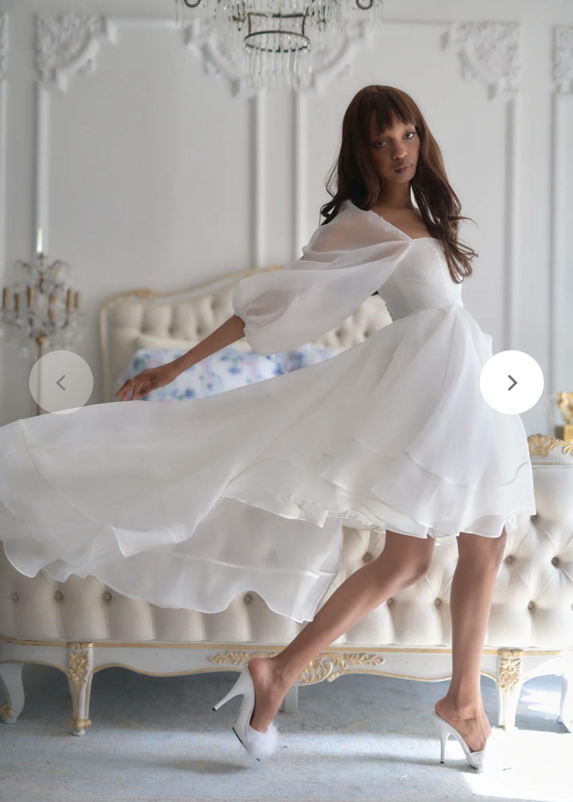 the ivory angel mini bustle dress The Beverly Angel Bustle Dress