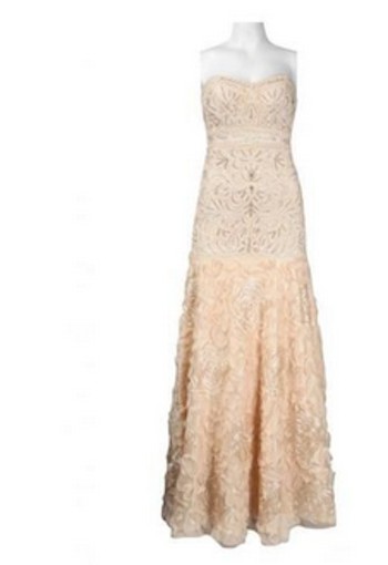 Sue Wong Embroidered Champagne Dress