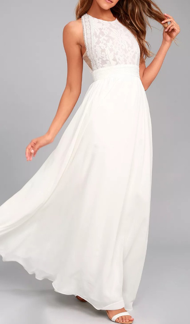 white maxi dress size 20