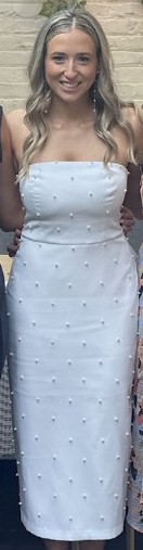 Sachin & Babi, Gemma Strapless Back-Bow Pearl Midi Dress Wedding Dress Save  42% - Stillwhite