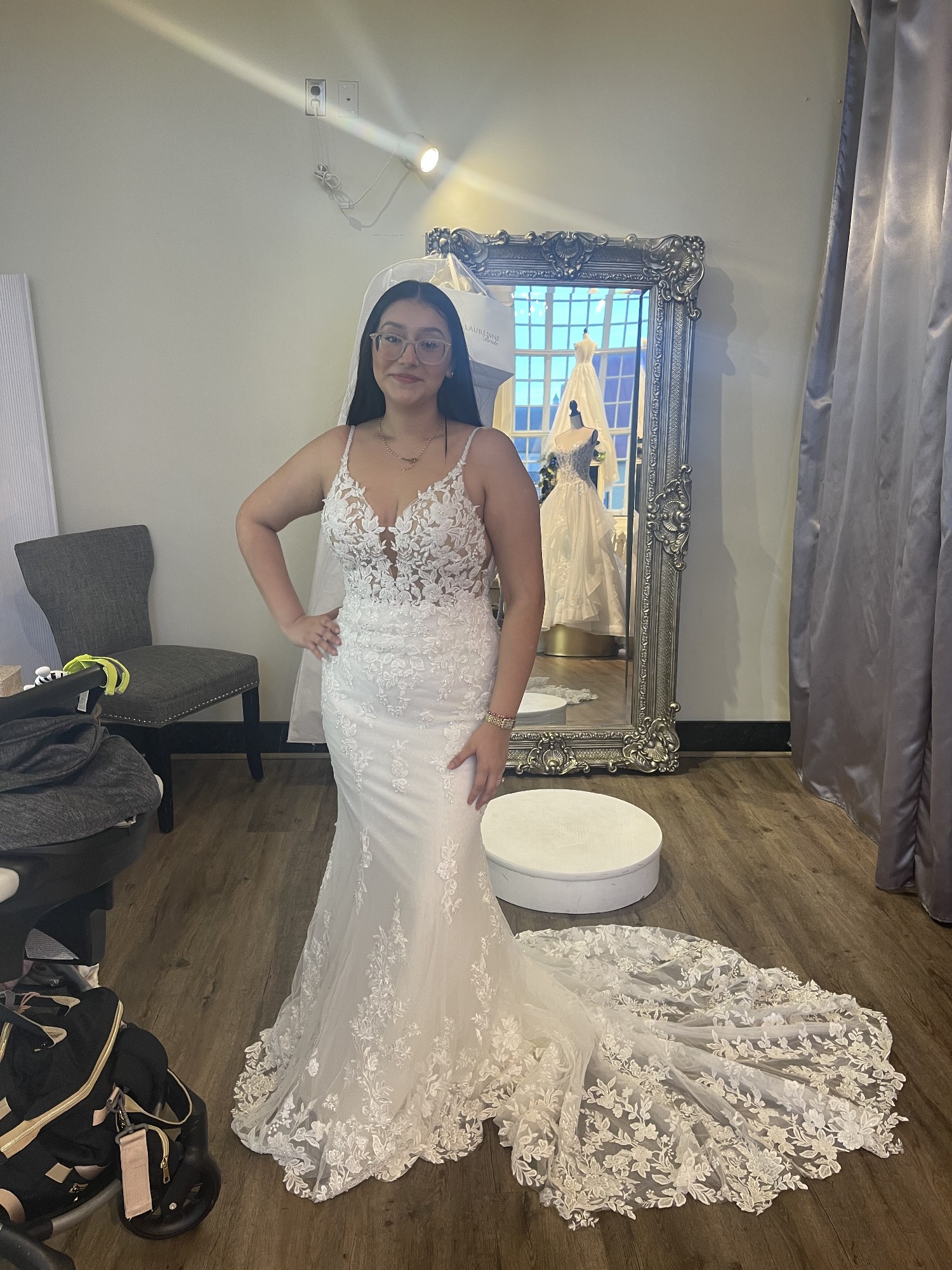 white lace fit and flare dress Wedding dress lace fit and Flare by Designer Ida Torez
