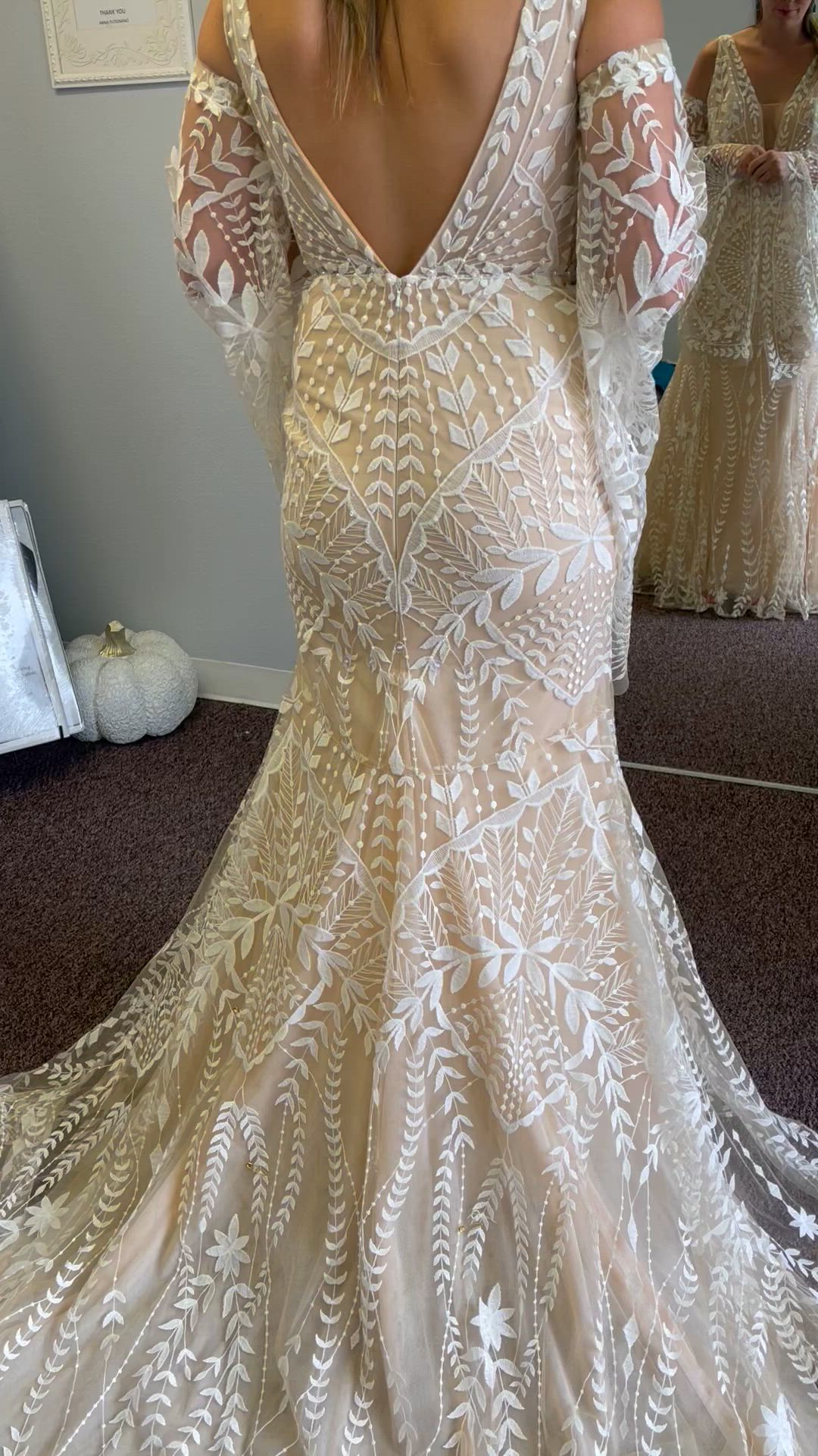Rish Bridal, Selene with custom sleeves