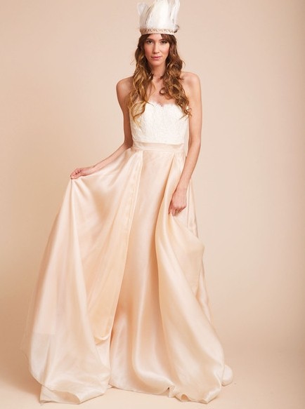 Carol Hannah Mulberry Skirt Lace Bustier New Wedding Dress On