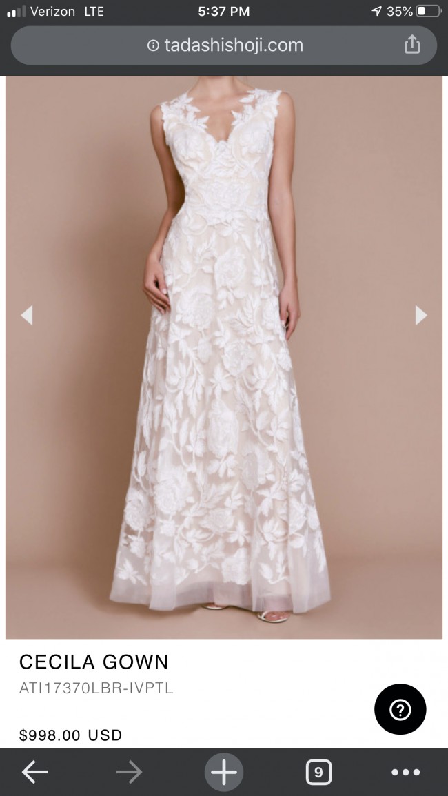 Tadashi Shoji Cecilia New Wedding Dress Save 40% - Stillwhite