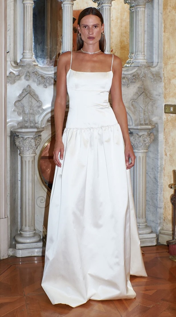 white satin drop waist dress Diana Drop Waist Dress, in White Lovely Lace, Size: XL