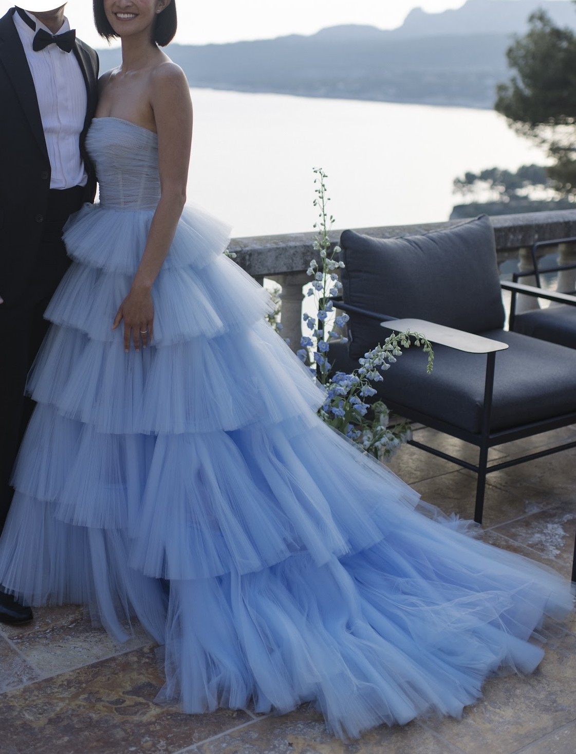 Oscar de la Renta, Blue Tulle, Look 10 - Fall 2020 Wedding Dress Save 45% -  Stillwhite