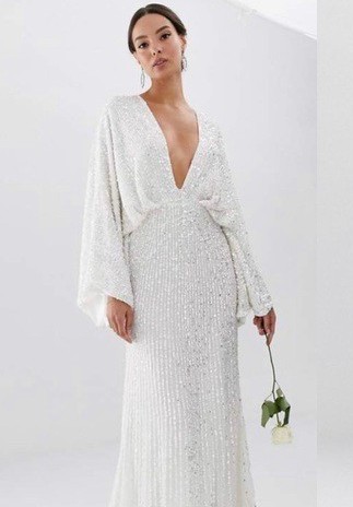 asos ciara sequin dress It's my Birthday!  Officially 29  Dress: @asos EDITION Ciara sequin  kimono sleeve wedding dress