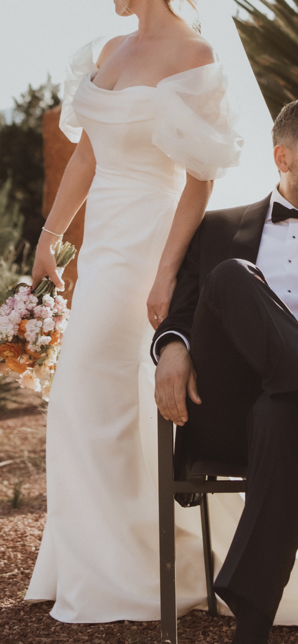 Justin Alexander, 55181 with custom sleeve Wedding Dress Save 69