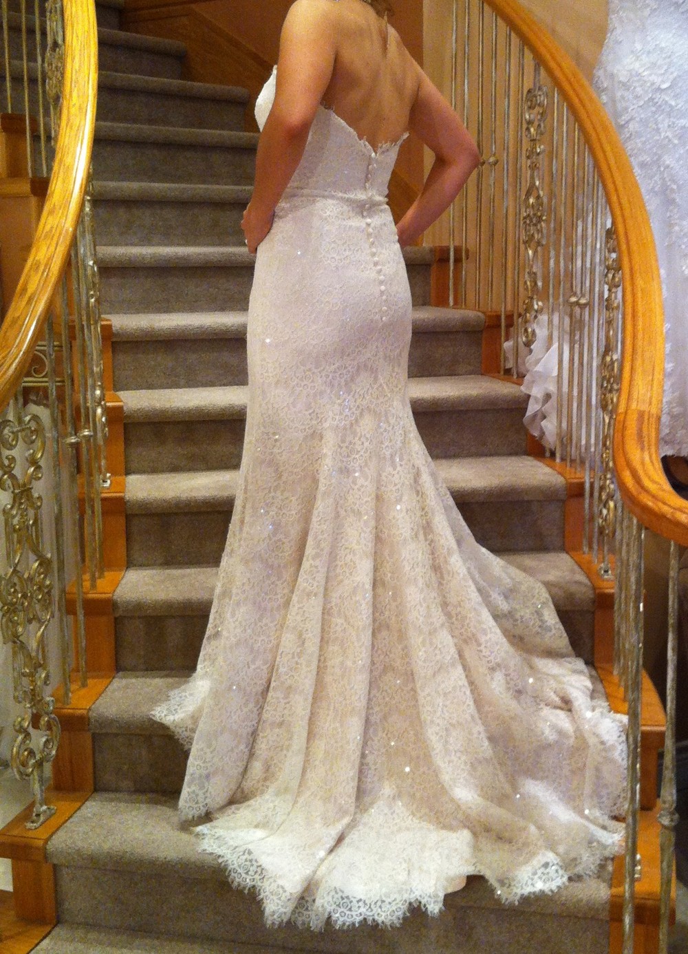 slim fit dress slacks Gold Detailed Strapless Ball Gown main image 1