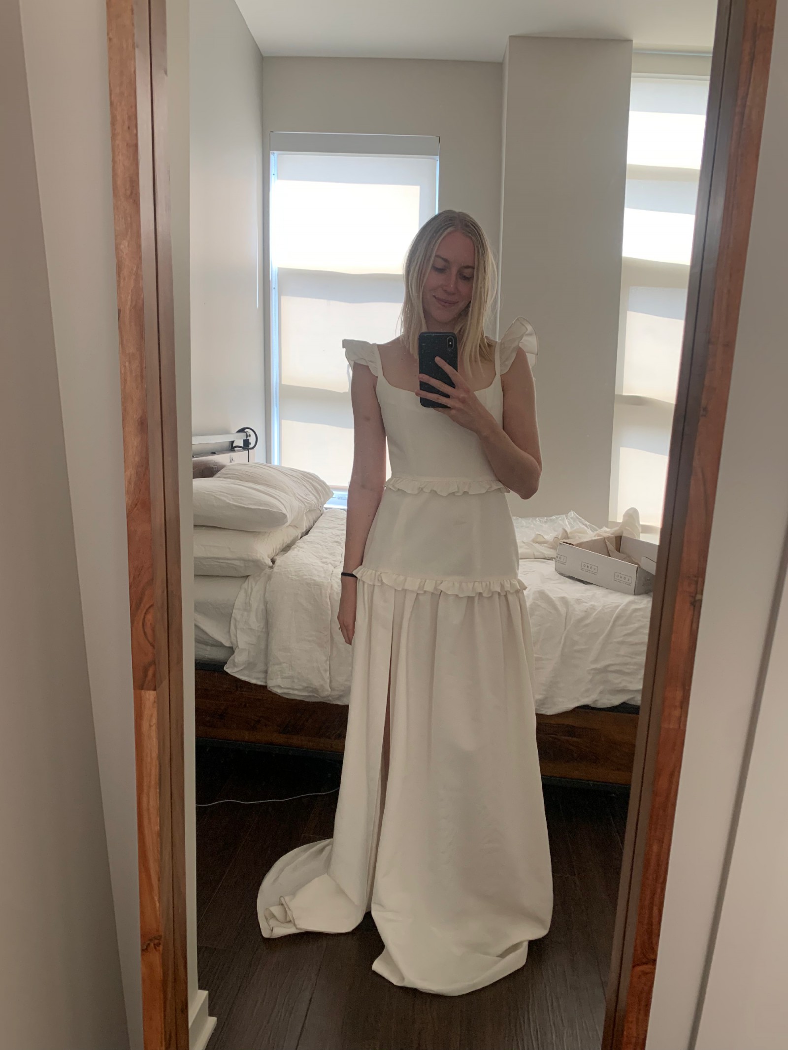 Markarian, Arabella Ivory Moire Faille Gown New Wedding Dress Save 25% -  Stillwhite