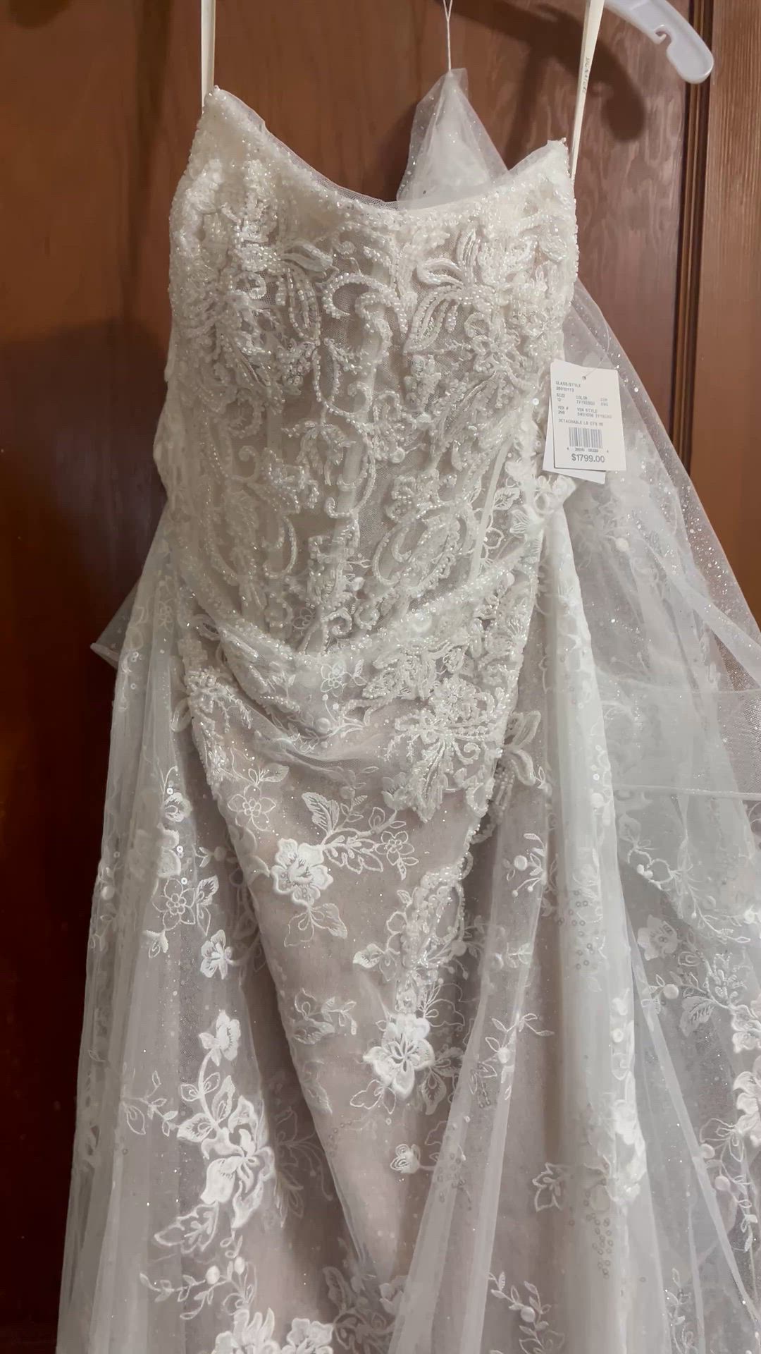 Galina Signature, SWG1038 Removable Sleeve Appliqued Mermaid Wedding