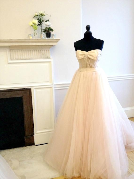 vera wang gold dress Reserved Vera Wang Champagne Silk Gown - M/6/8 RESERVED