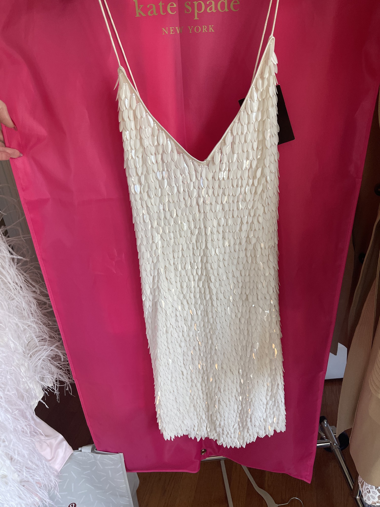 kate spade white sequin dress L'AGENCE Karma Sequin Maxi Dress In White Sequin