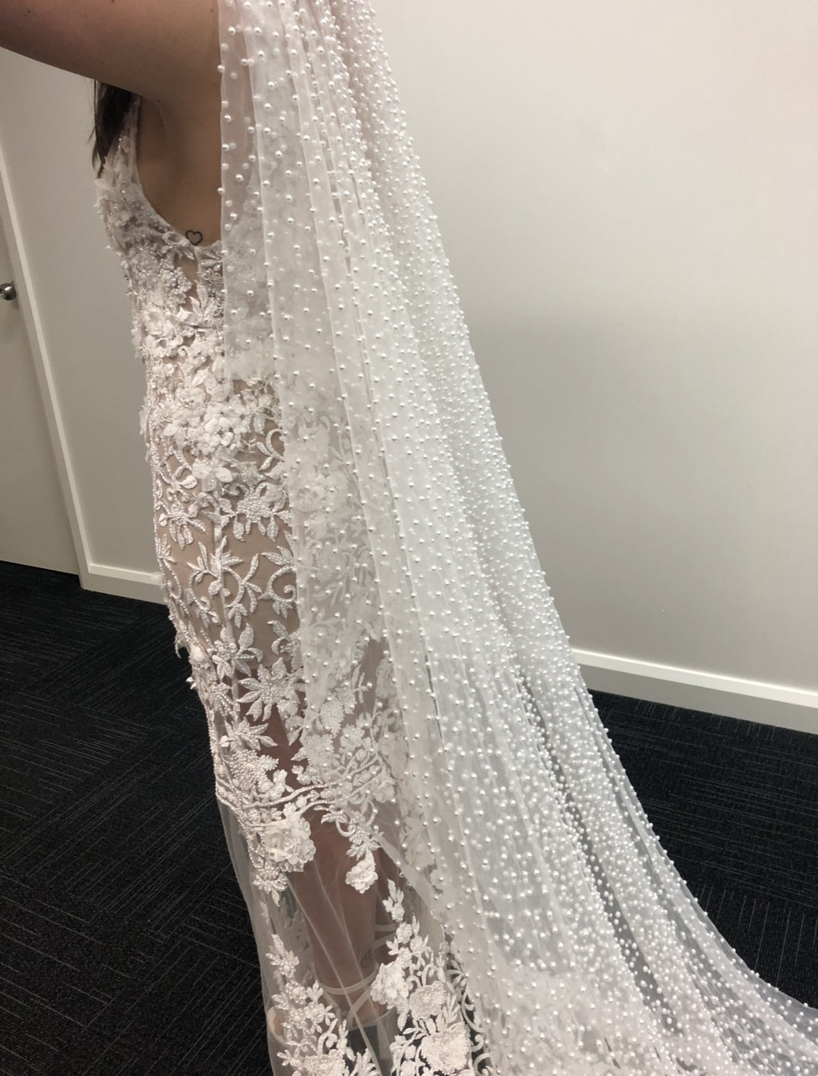 Christie Nicole, Custom Made Pearl Veil Used Wedding Dress Save 50% -  Stillwhite