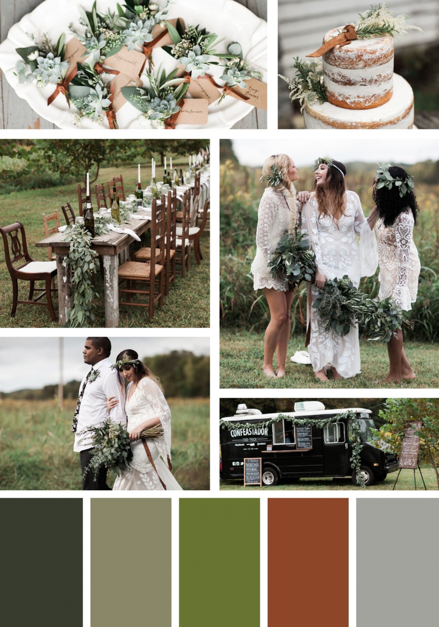 13 Green Wedding Color Palettes – Stillwhite Blog