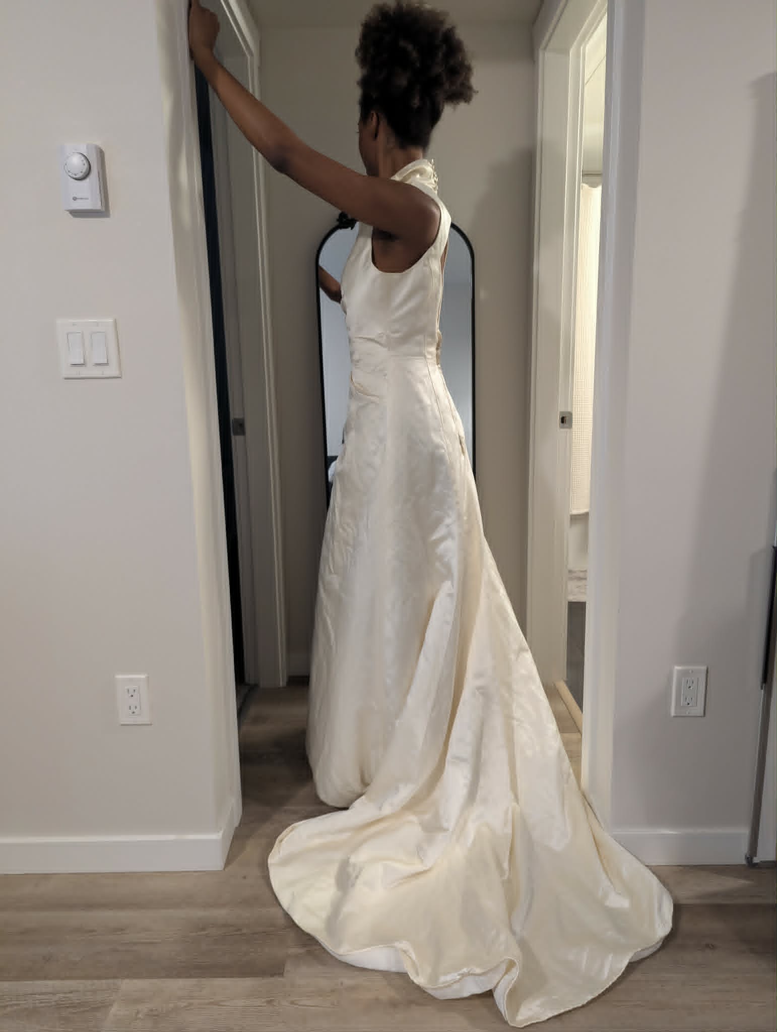 Alfred Sung, Vintage Alfred Sung 100% Silk Halter Wedding Gown Wedding Dress  - Stillwhite