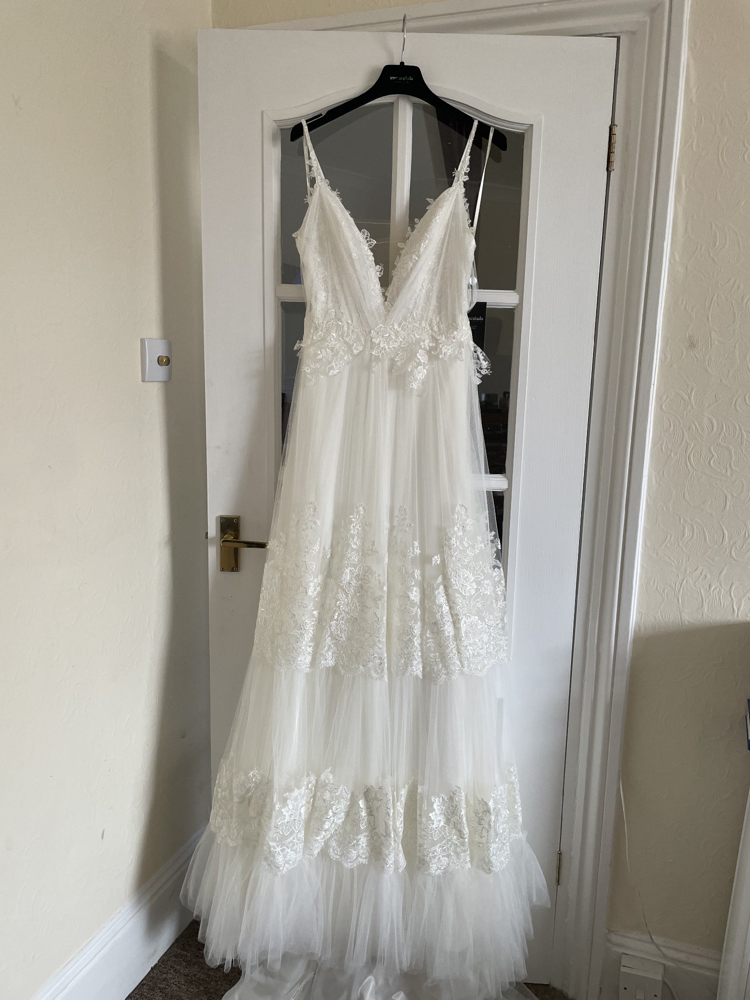INMACULADA GARCIA Rubi Ivory Sheer Illusion Lace Wedding Dress