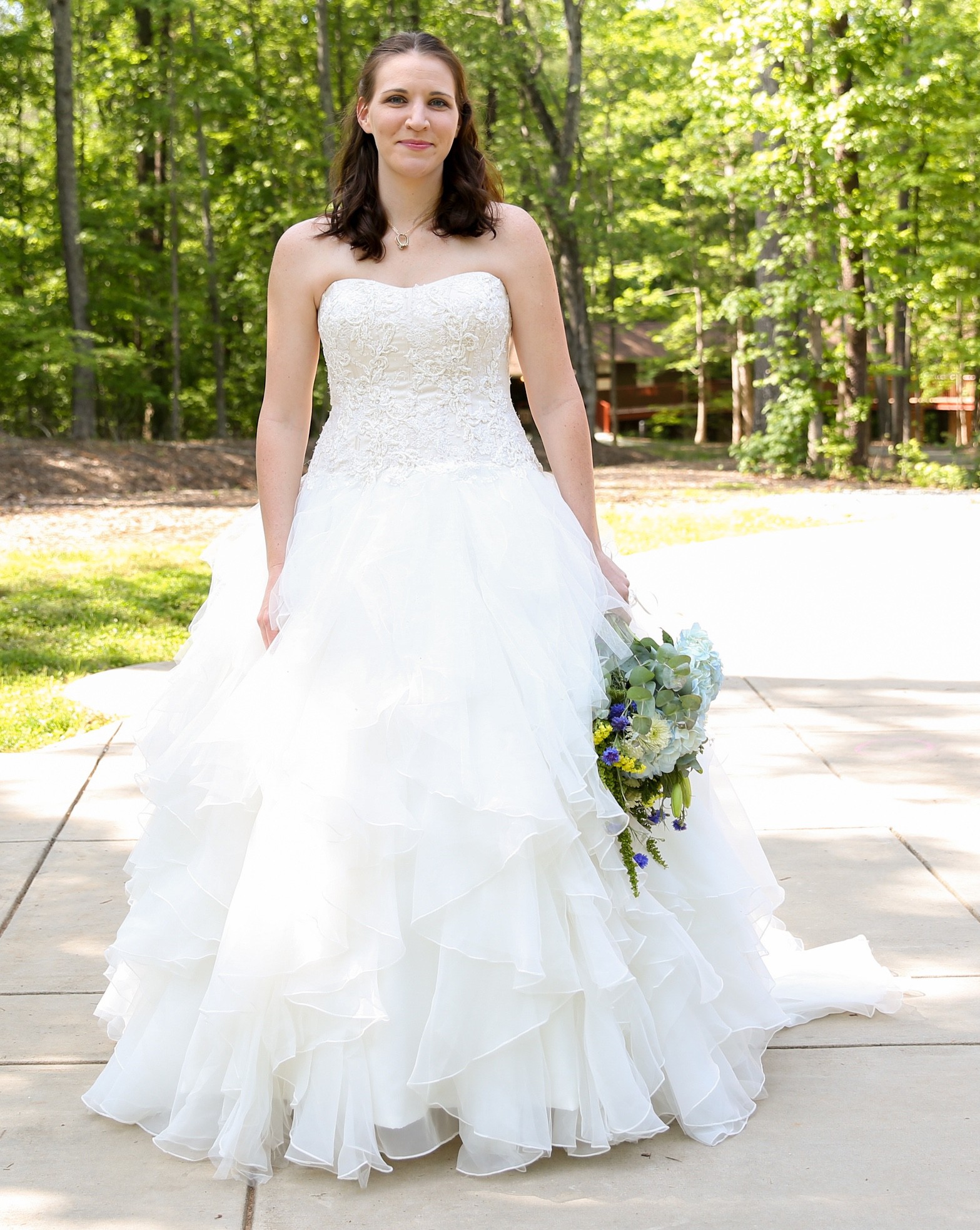 Oleg Cassini, Organza Ruffle Skirt Wedding Dress Wedding Dress