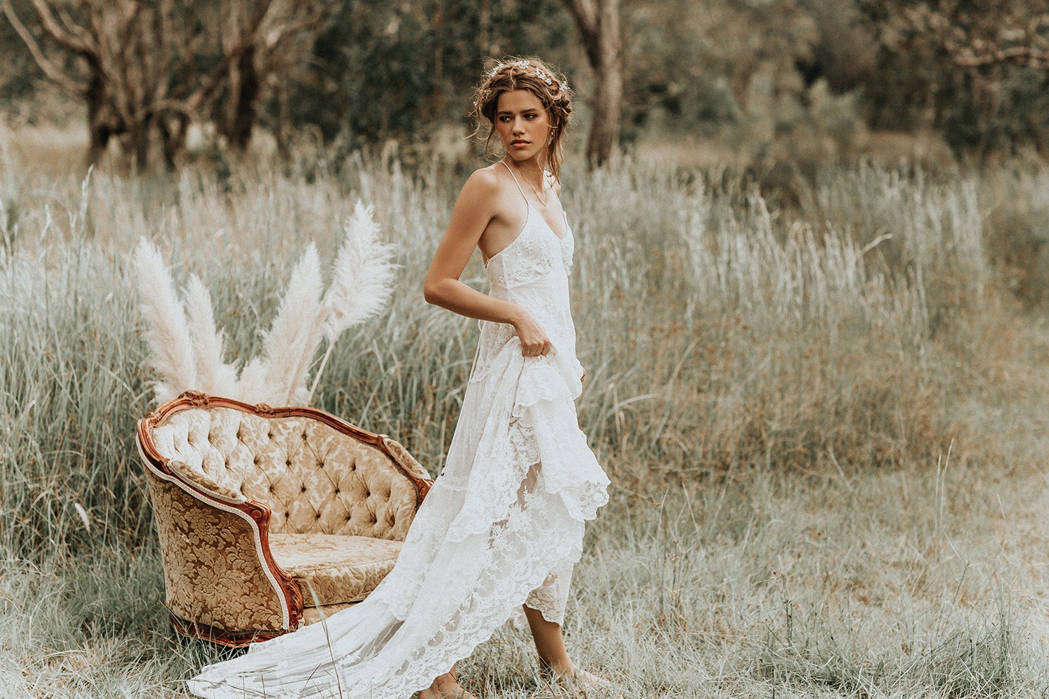 spell and the gypsy boho dress & Collective, Canyon Moon Mesh Gown Used Wedding Save 37% this floaty easy 2025/10/13 Wrinkle-Free Castello Shirt Navy Taille:36/38