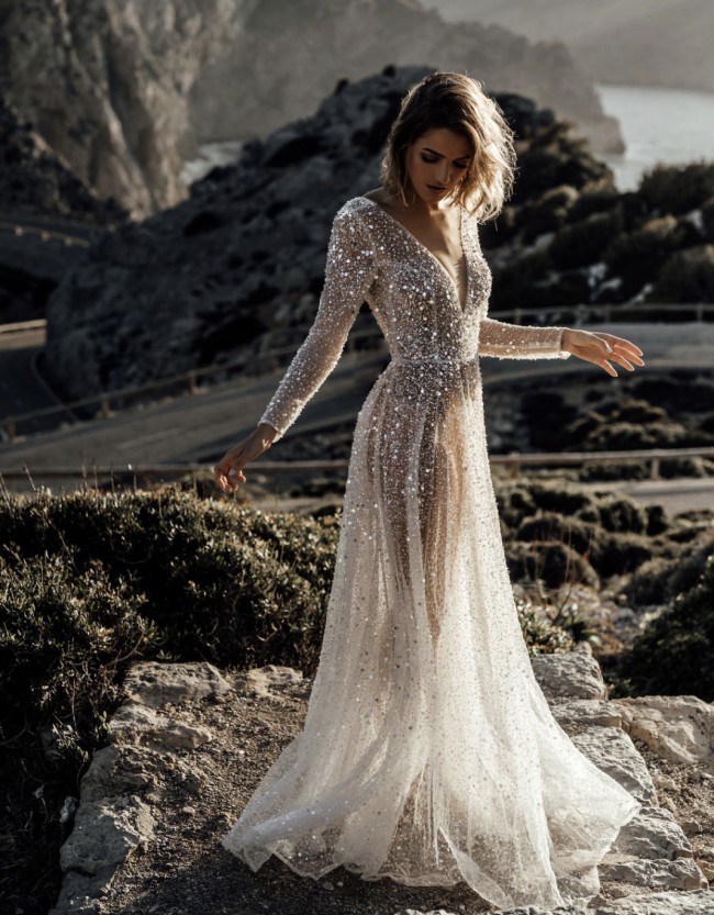 Chosen By KYHA MARGO WHITE scatter-sequin embellished tulle