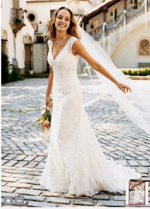all over beaded lace trumpet wedding dress