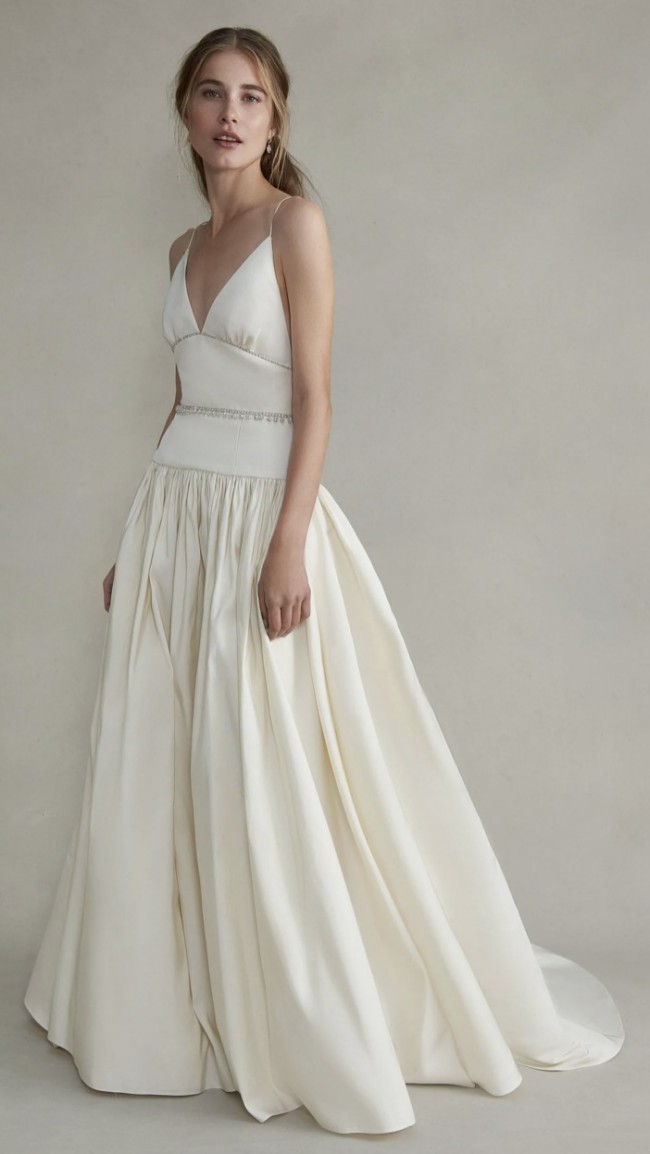 Markarian Jasmine White Silk Faille Gown