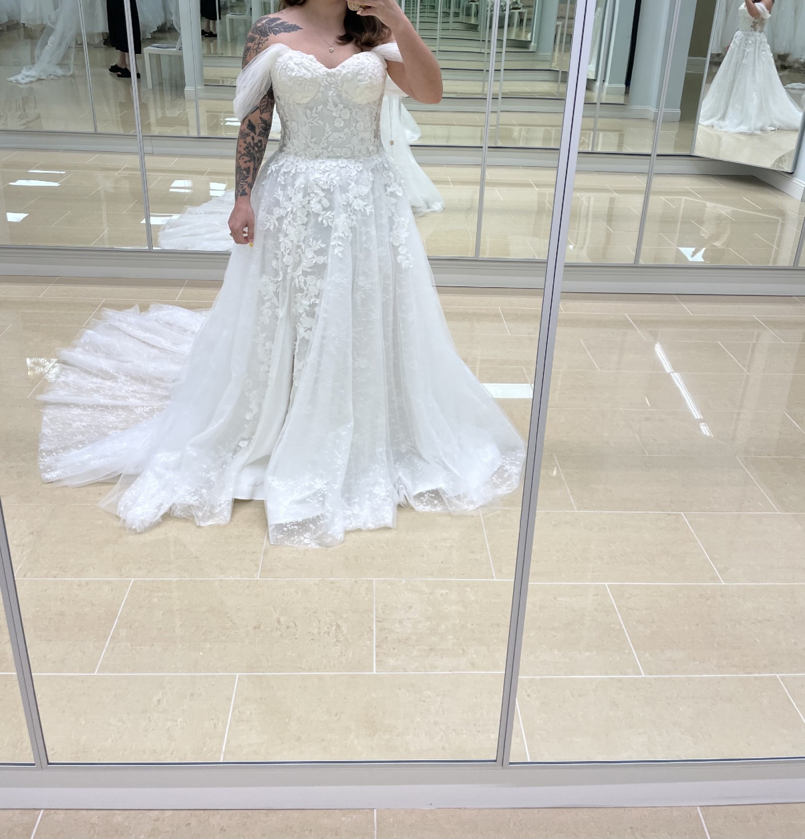 Casablanca Bridal 2455 Mae Wedding Dress Off the Shoulder A Line Lace –  Glass Slipper Formals