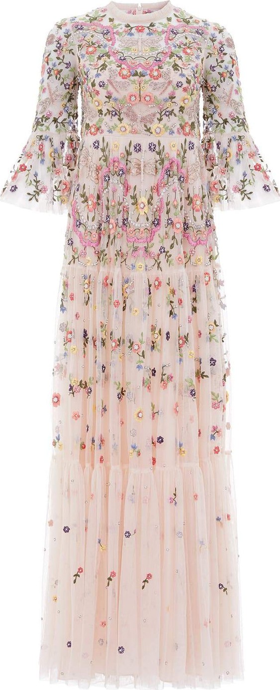 knee length dresses for ladies Black Ditsy Foral Starlight Midi Dress