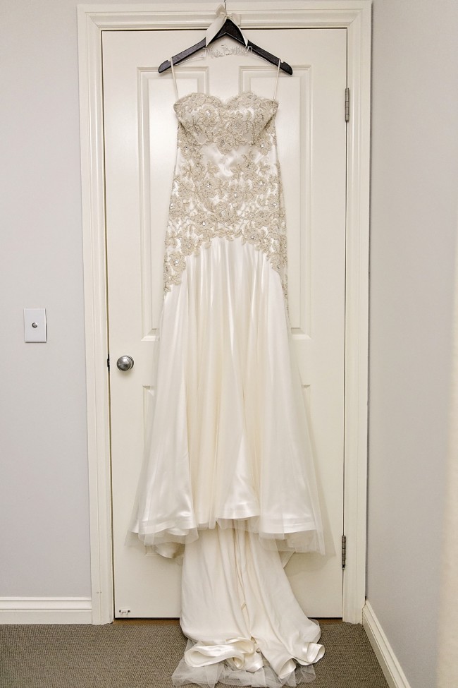 Emoda Couture Ivory Silk Bridal  Gown  with French  Beaded 