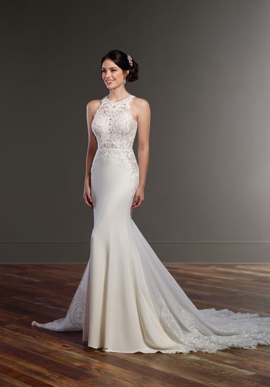 Martina Liana, Illusion Racerback Wedding Dress with High Neck Wedding Dress  Save 68% - Stillwhite