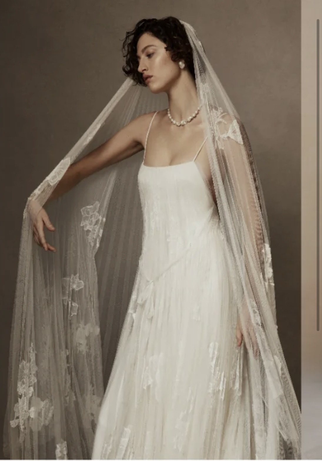 Danielle Frankel, Pleated Malfroy and Lace Veil. Handkerchief hem Wedding  Dress Save 20% - Stillwhite