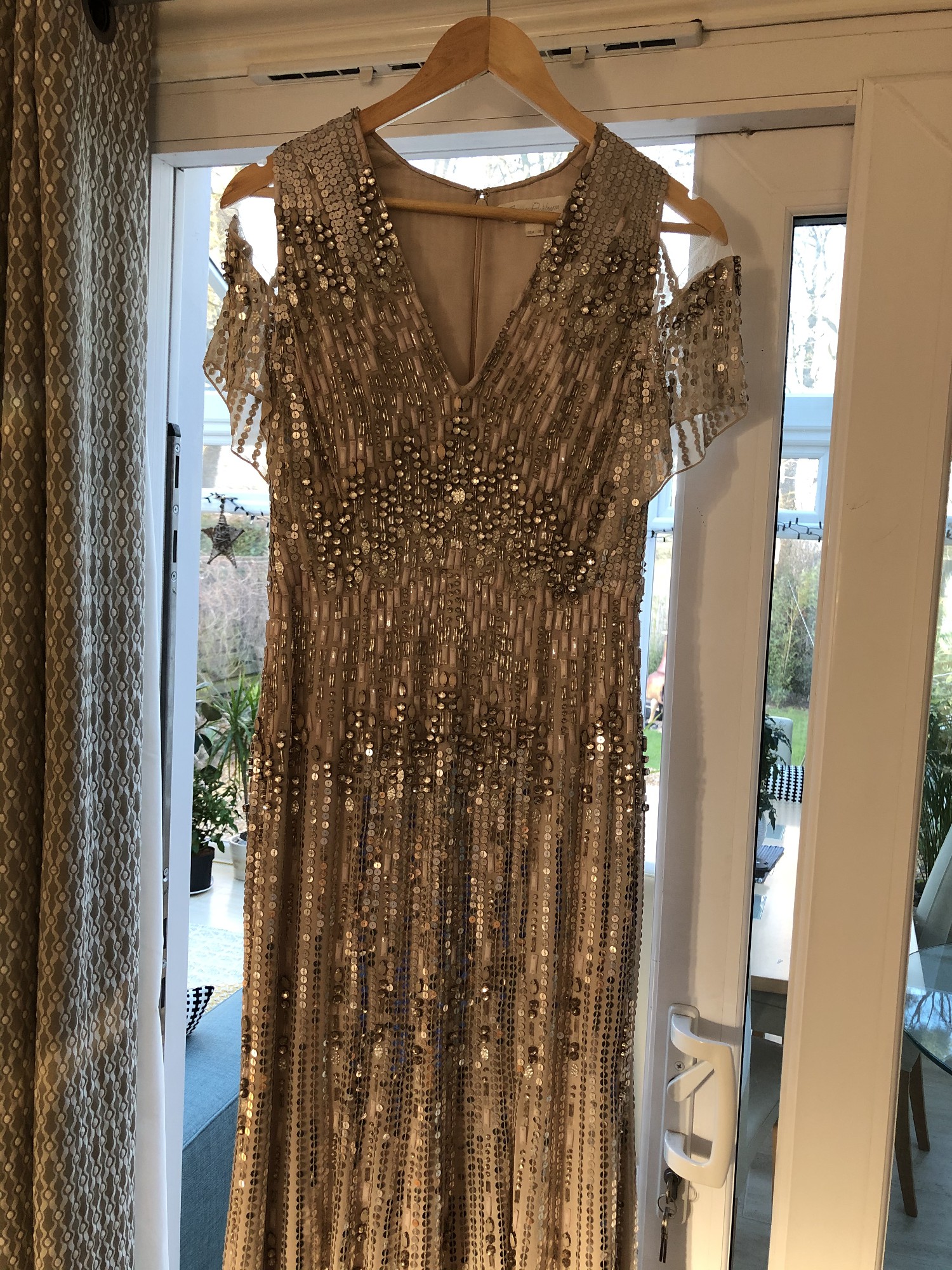 vintage blue bridesmaid dresses Dusty Tea Length Ball Gown Size:38 (M) line silhouette creates a parentId:122770 Tashi Duncan Tashi Challengers