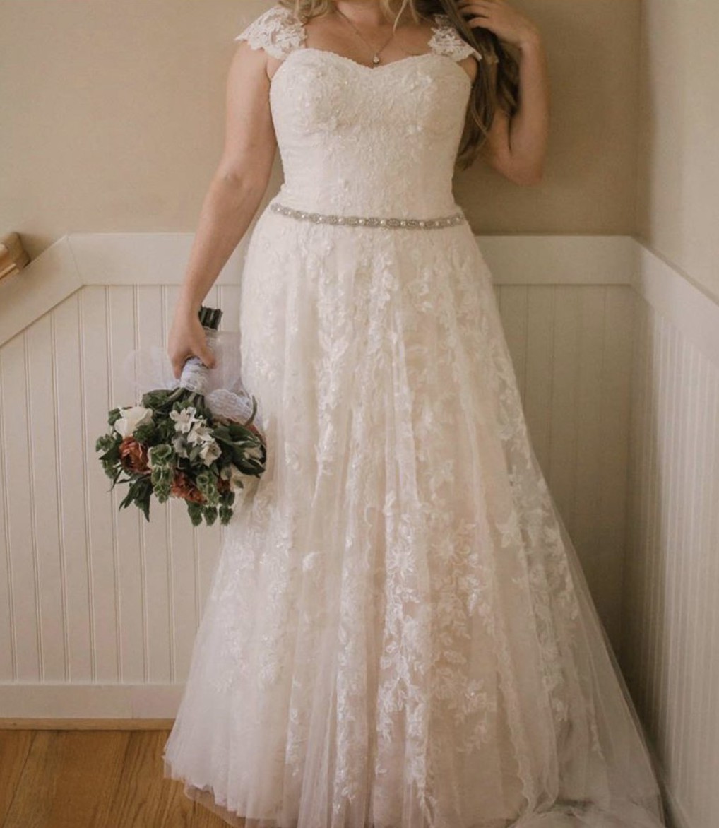 Melissa Sweet Lace A-Line Wedding Dress Style MS251174 