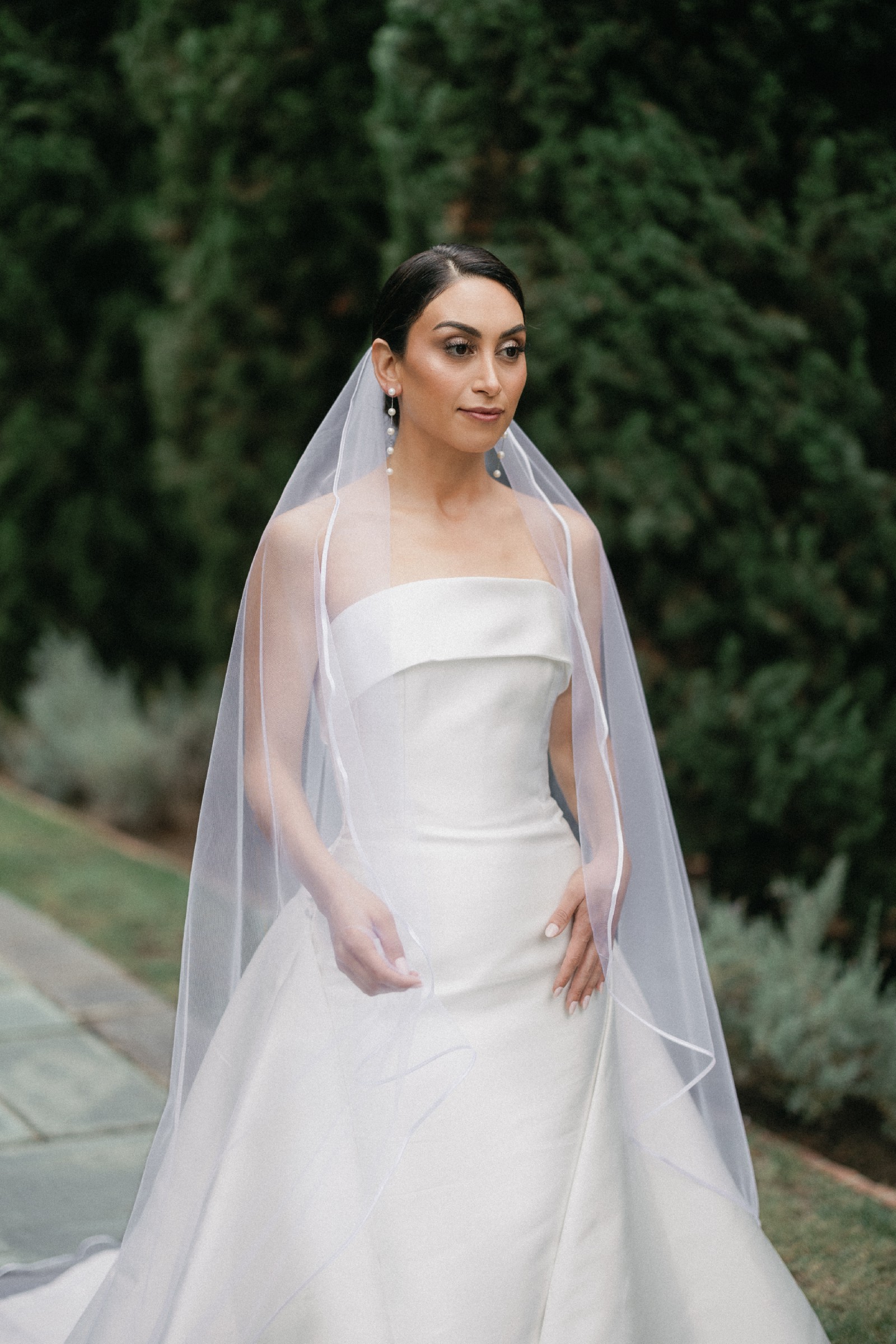 11020: Queen Anne Neckline A-line Gown with Tulle Skirt