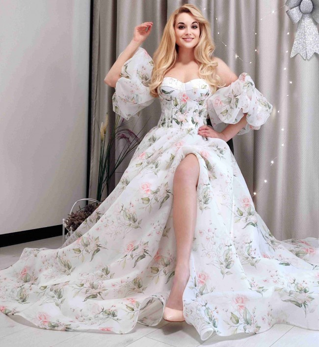 Yaroslavska Dresses Floral organza wedding Ball Gown
