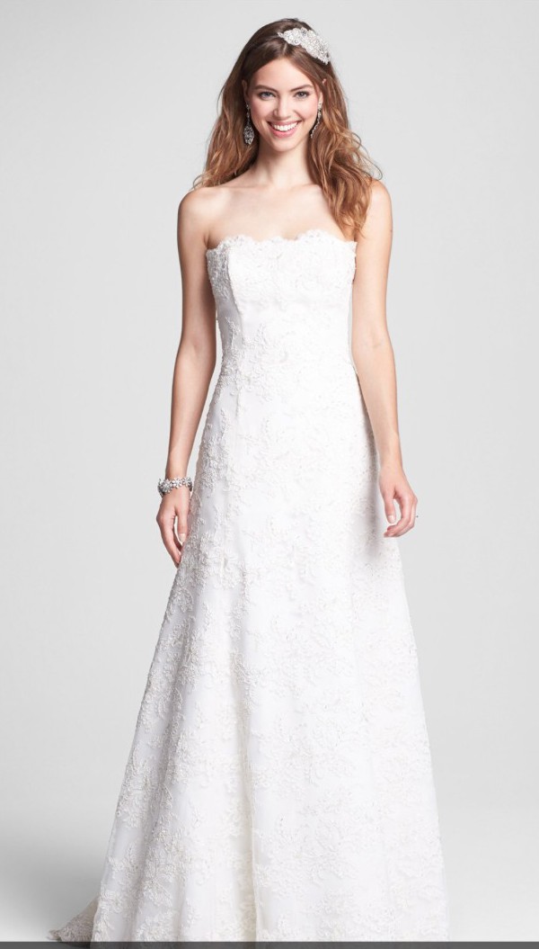 monique lhuillier strapless wedding dress