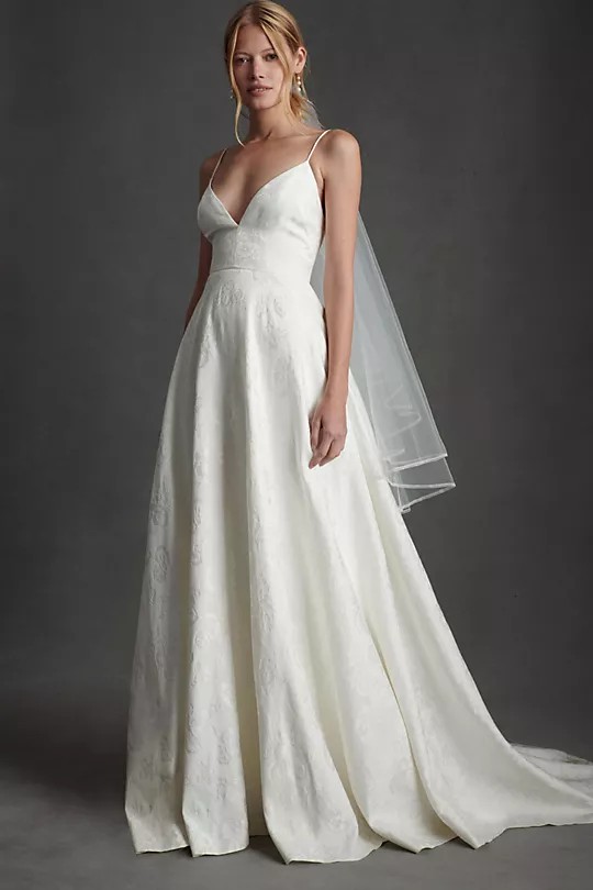 Sachin & Babi, Penny V-Neck Jacquard Wedding Gown Wedding Dress Save 53% - Stillwhite Sachin & Babi, Penny V-Neck Jacquard Wedding Gown Wedding Dress Save 53% - Stillwhite