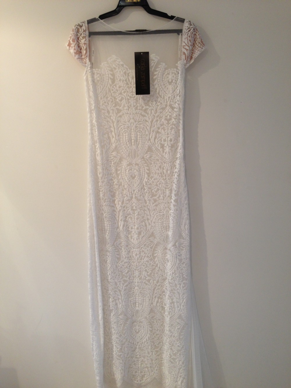chinese dress ladies NAVY FOILED LACE CAPE GOWN  Carla Zampatti